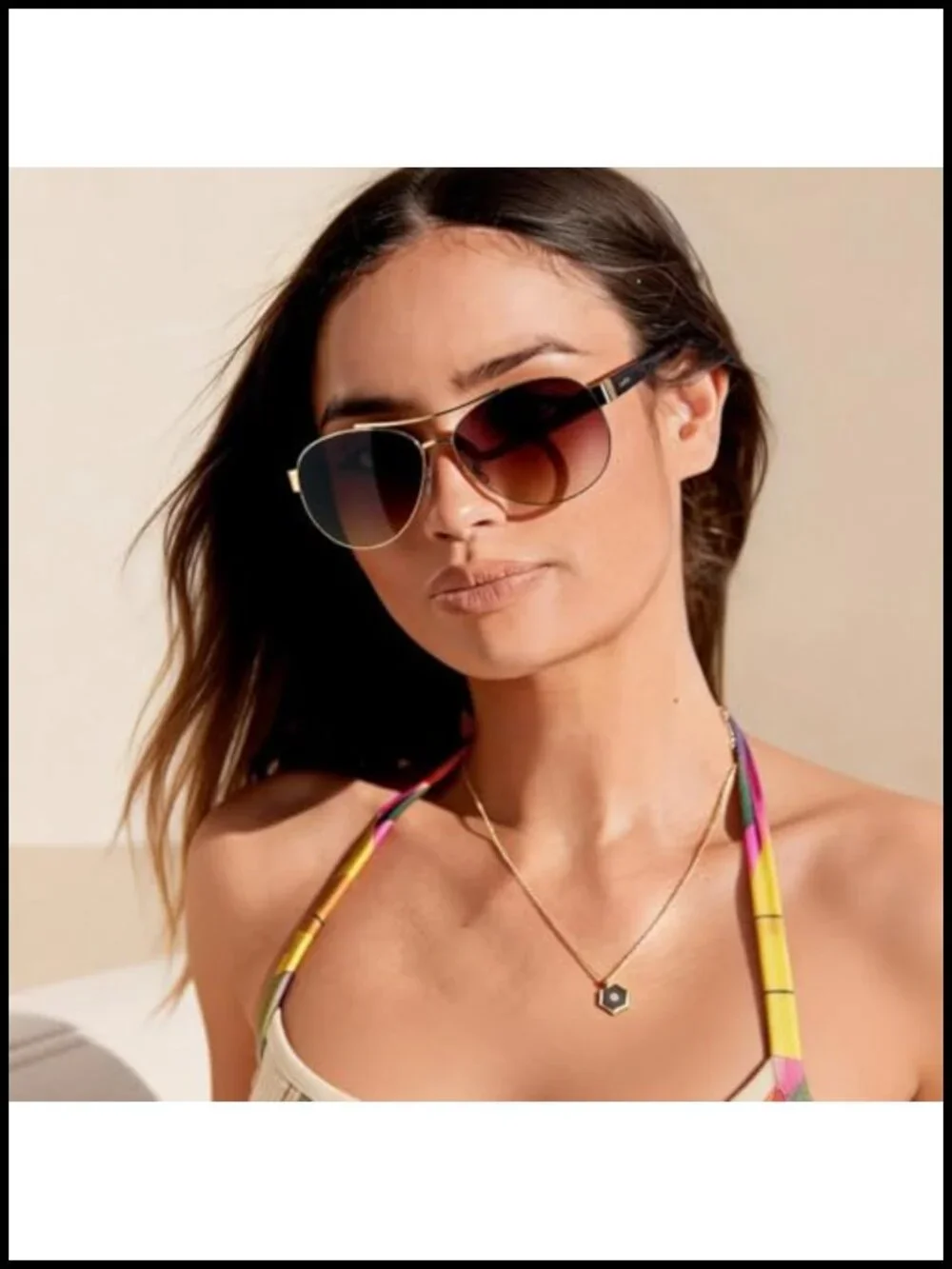 Pilot Retro Polarized Sunglasses UV400 Protection Metal Double Bridge Acetate